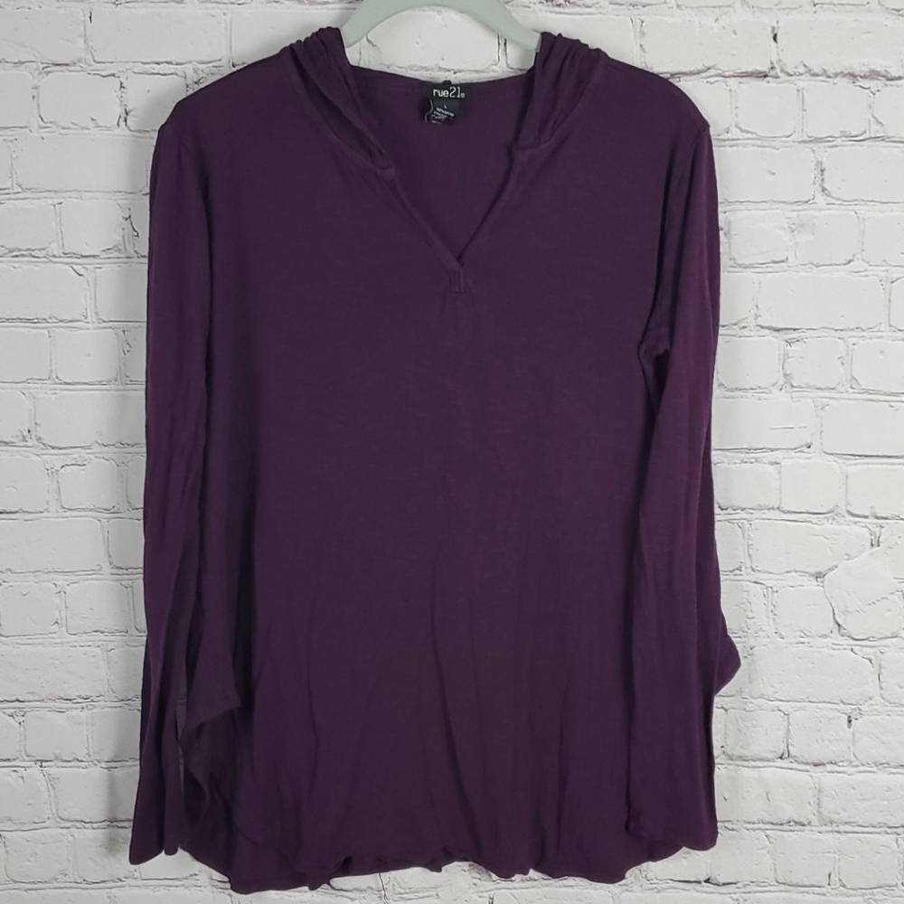 Run 21 Purple Top L Hooded Top